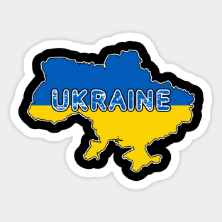 Ukraine Flag and Map Slava Ukraini Sticker